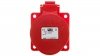 Gniazdo tablicowe 16A 7P 400V /70x70/ czerwone IP44 317-6v